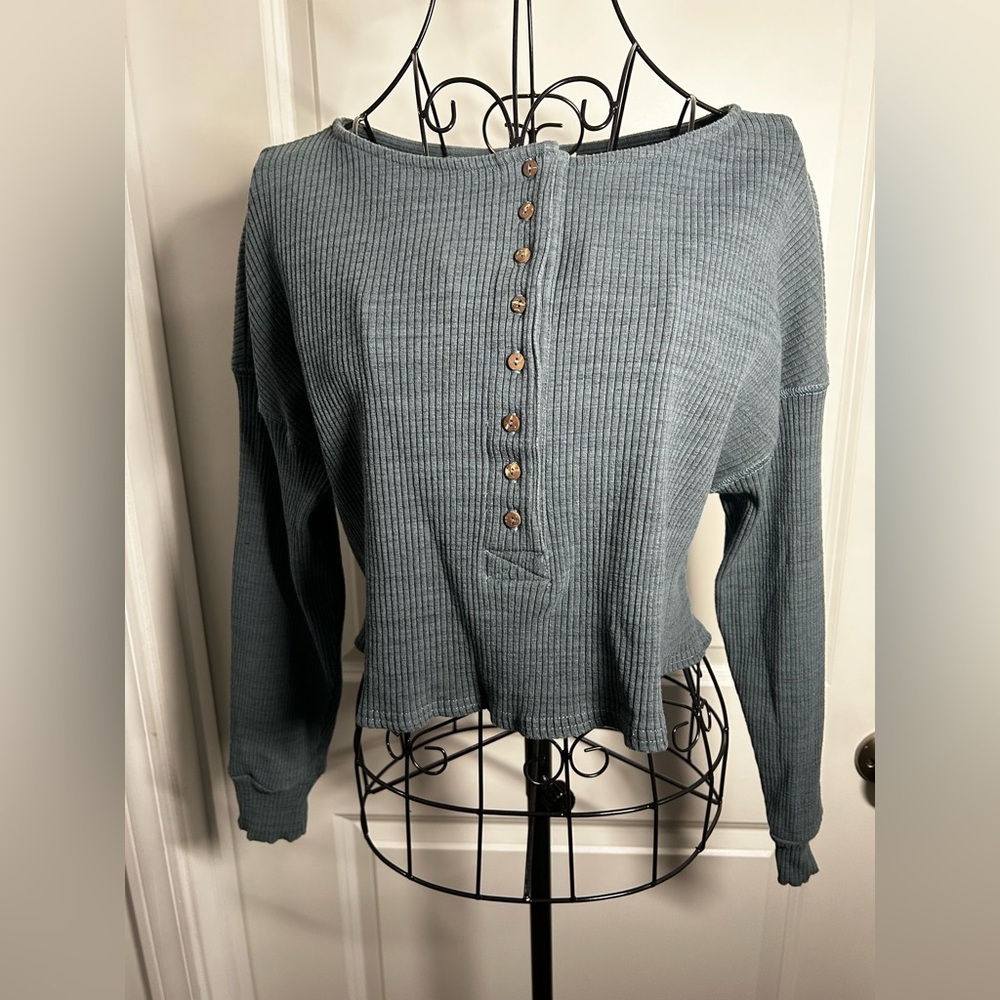 Free‎ People Beach Women's Ribbed Cropped Long Sleeve